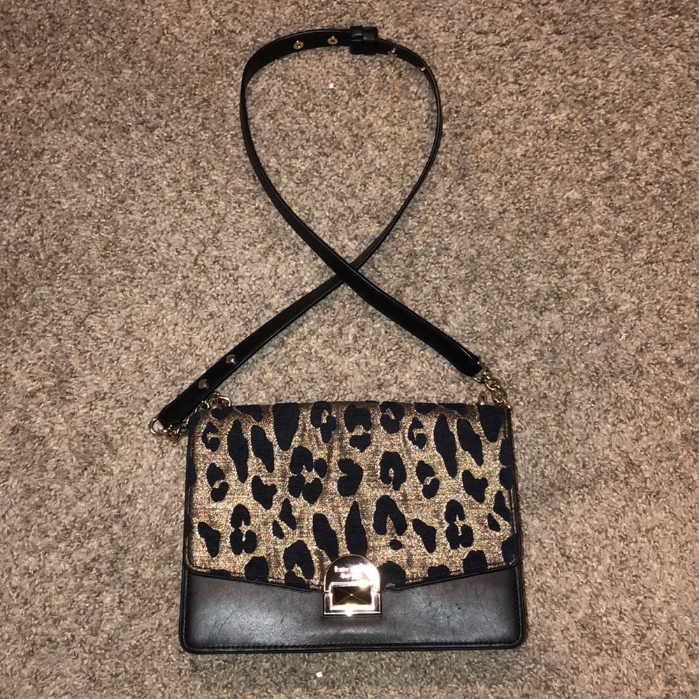 Kate spade velvet animal print crossbody